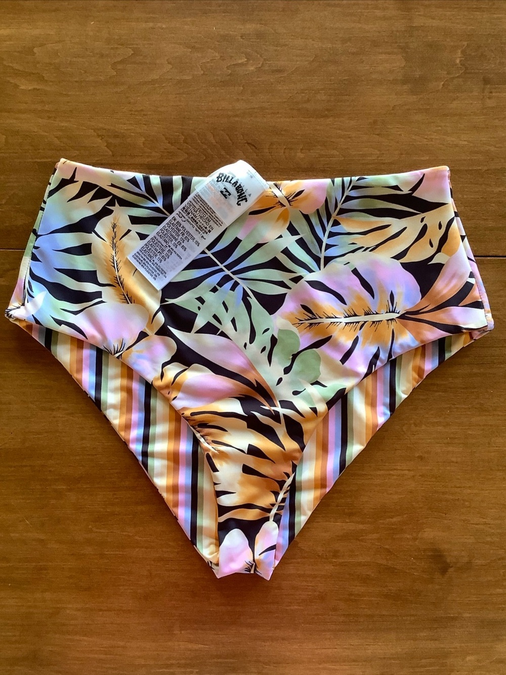 Billabong Girls' Tropical High-Waist Swim Bottom in Pastel Floral